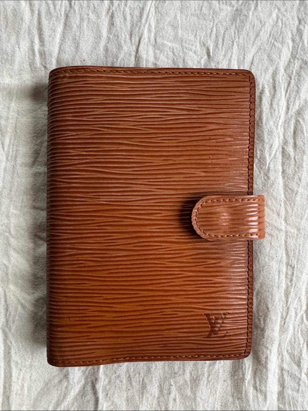 Louis Vuitton Brown Epi Leather Snap Planner Cover GUC